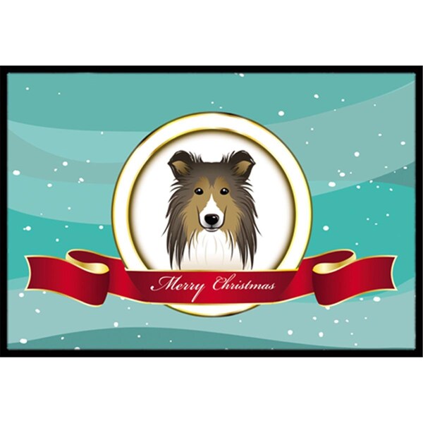 Carolines Treasures Sheltie Merry Christmas Indoor and Outdoor Mat- 18 x 27 in. BB1552MAT - main